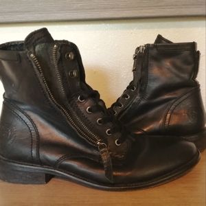 DIESEL Fashion Side Zip Leather Boots Men's 10.5 /EUR 44